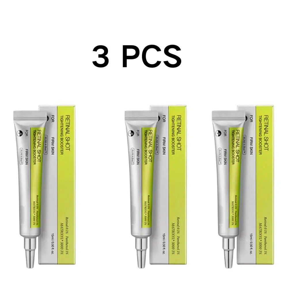 3-pack eye cream and moisturizer tubes with green and white boxes