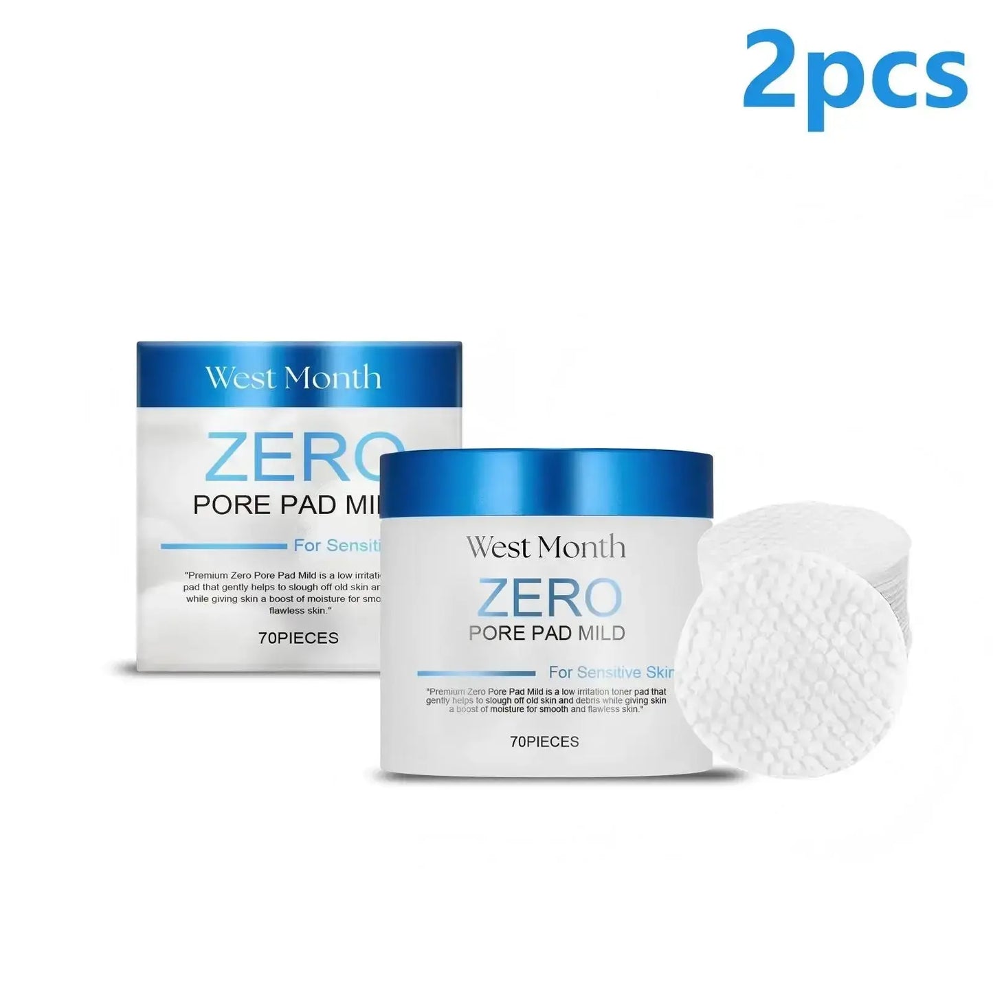 Facial toner pads (2 pcs): two packages and a loose white pad