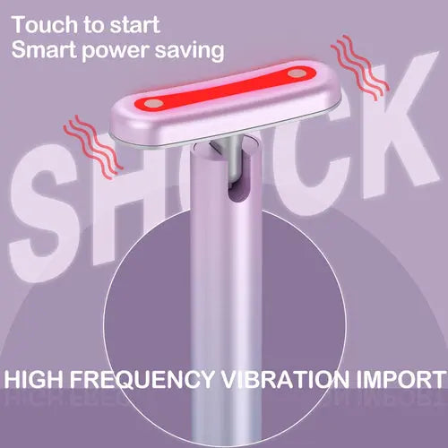 Purple sculpting wand with red light bar on handle, top view