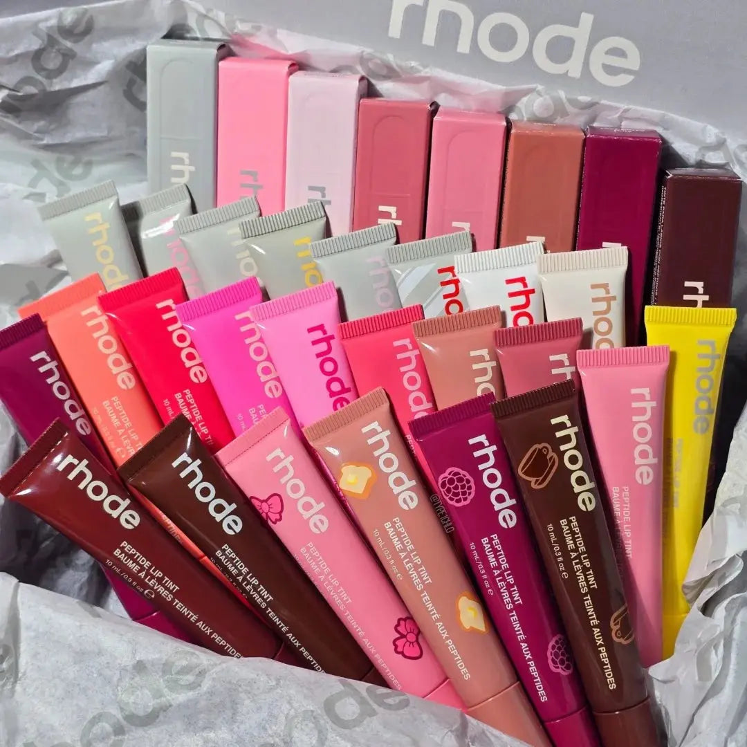 Rhode lip glaze lip glosses variety of colorful tubes in a box