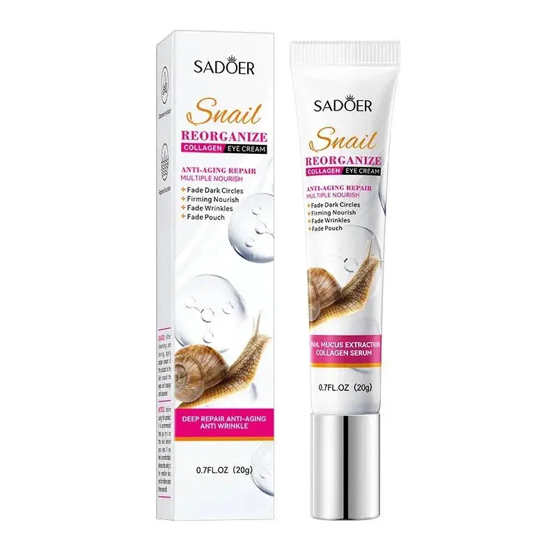 Saoder snail collagen eye cream tube and box for dark circles and firming