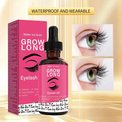 Eyelash oil serum bottle with pink Grow Long box for lashes