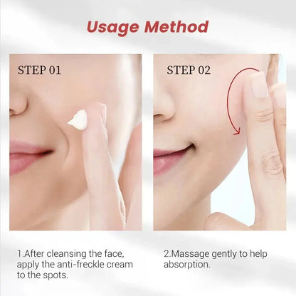 How to apply whitening cream: small amount on face, then gentle massage