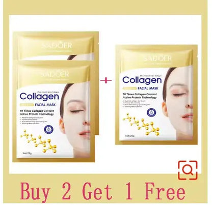 Collagen facial mask packets, shown as a set with multiple sachets