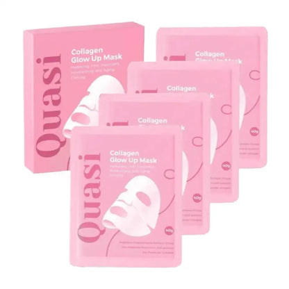 Pink collagen glow-up hydrogel face mask pack with layered sheet masks
