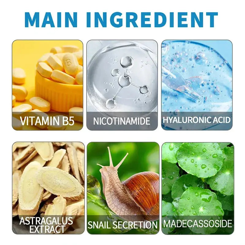 B5 facial essence main ingredients: vitamin B5, niacinamide, hyaluronic acid