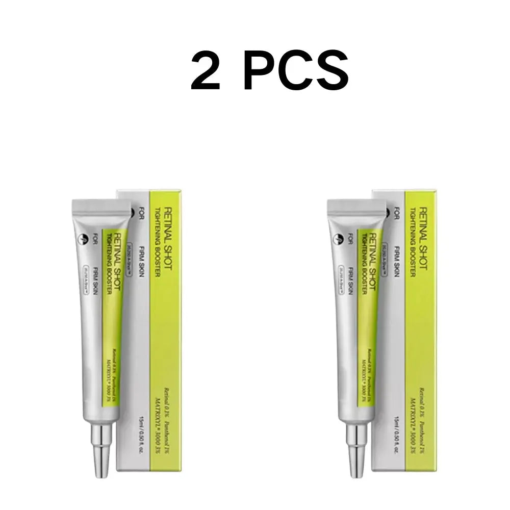 Two-pack skincare cream tubes with green and silver labels on white background