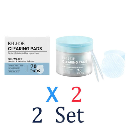 70-pad clearing pads set with jar, box, and cleansing disk (2 set)