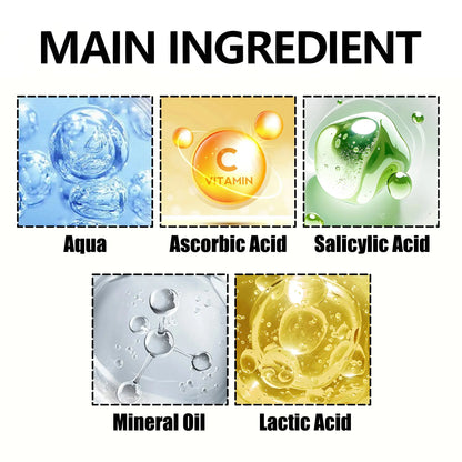 Ingredients infographic for body deodorant: aqua, vitamin C, salicylic acid, mineral oil