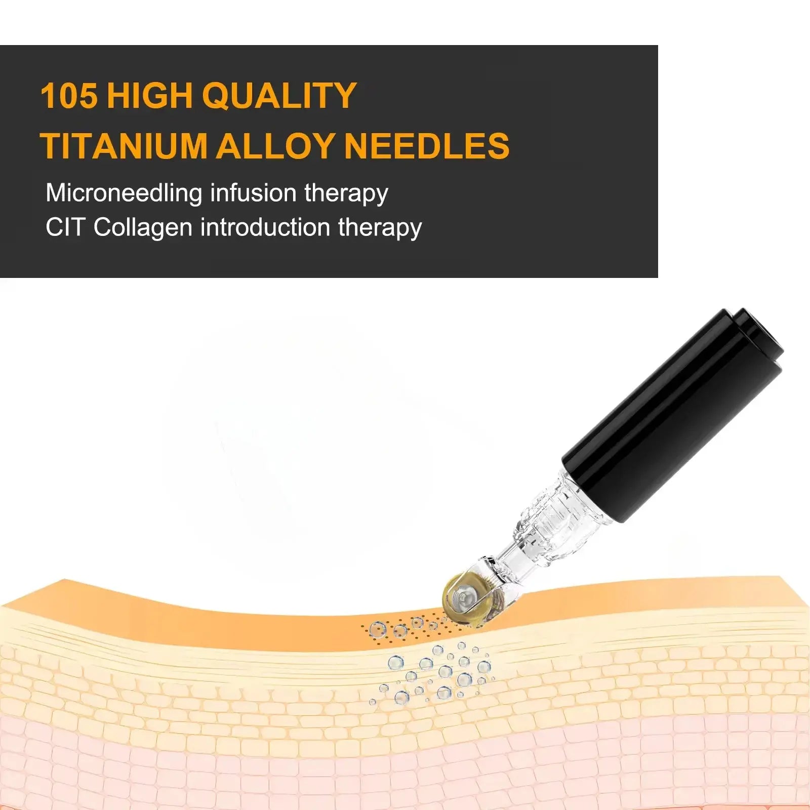 Micro infusion pen applicator with needle head dispensing serum onto skin