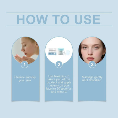 How to use facial cleansing pads with jar and instructions for applying