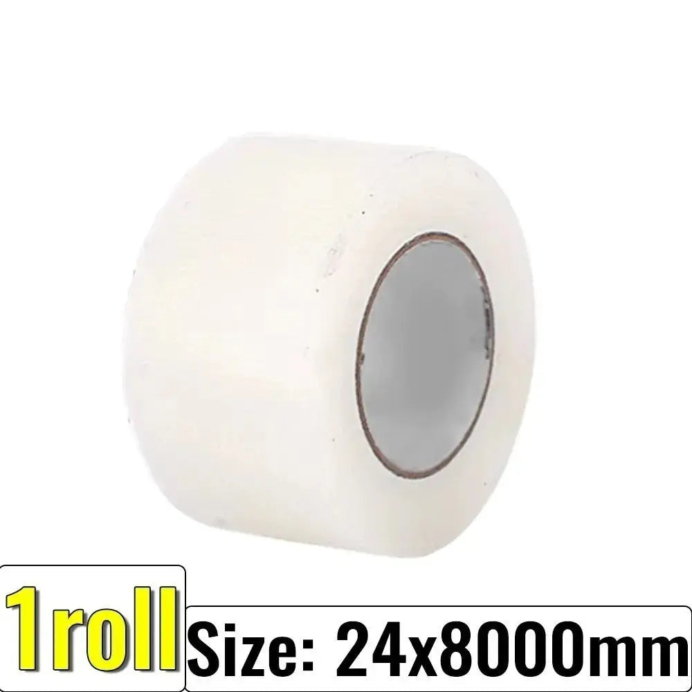 White adhesive facial tape roll, textured tape wound tightly
