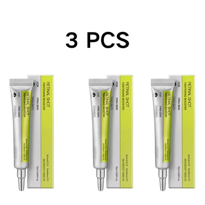 3-pack eye cream and moisturizer tubes with green and white boxes