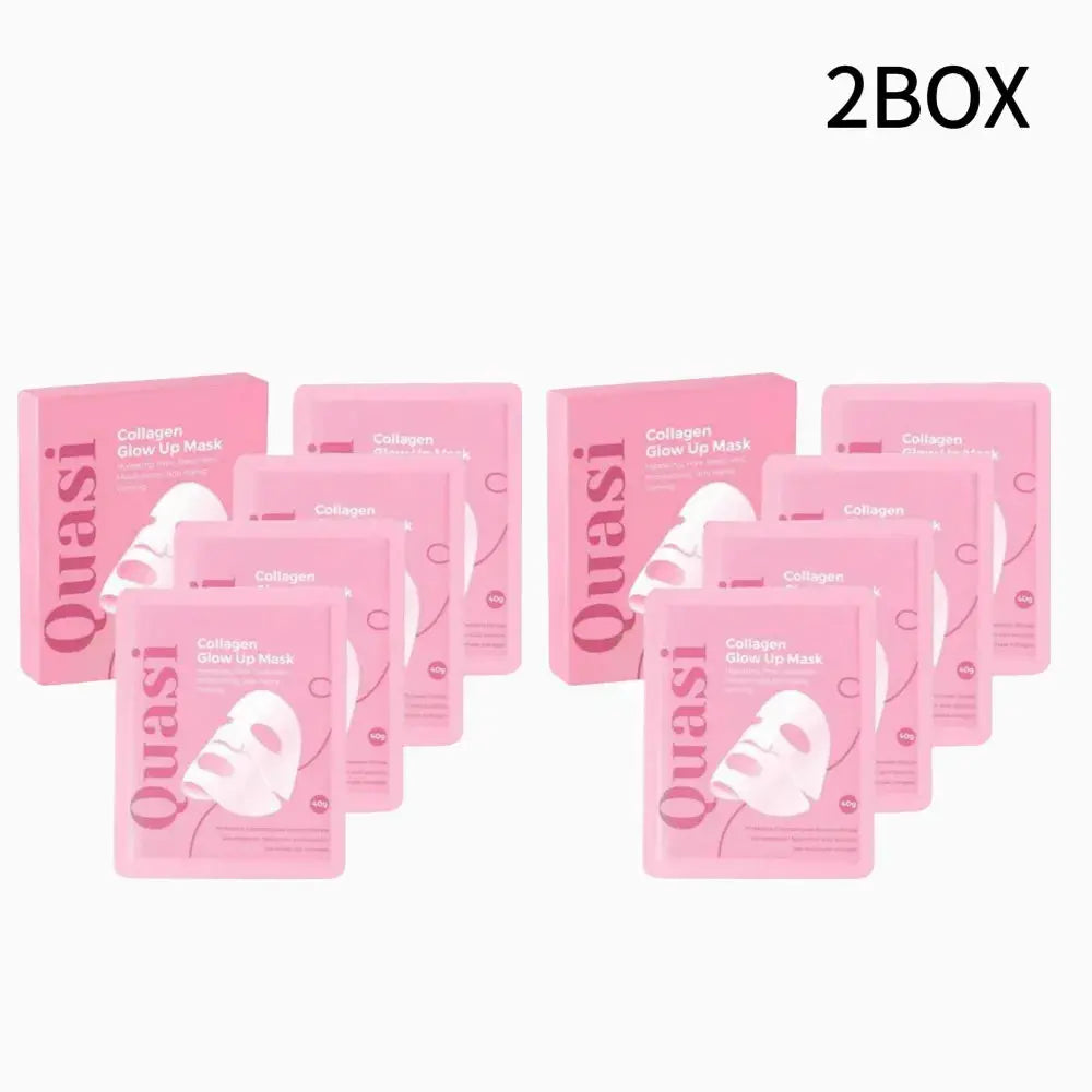 Pink hydrogel face mask set, 2-box pack, multiple collagen glow-up sheets