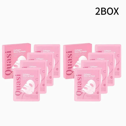 Pink hydrogel face mask set, 2-box pack, multiple collagen glow-up sheets