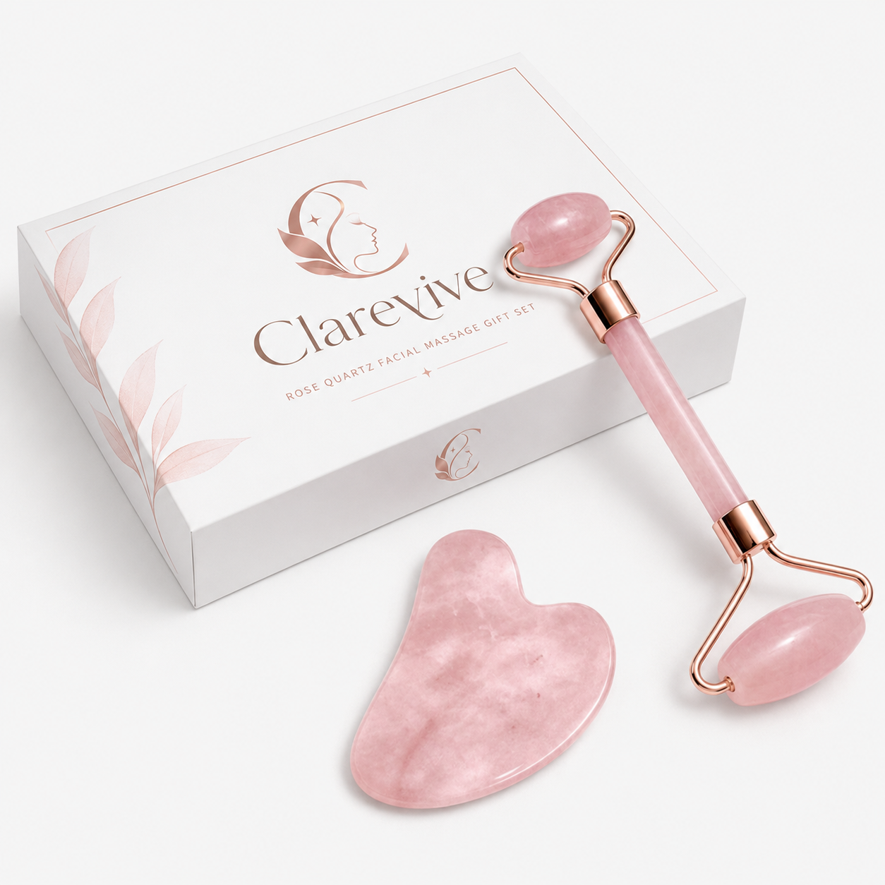 Clarevive Natural Stone Gua Sha & Facial Roller Set