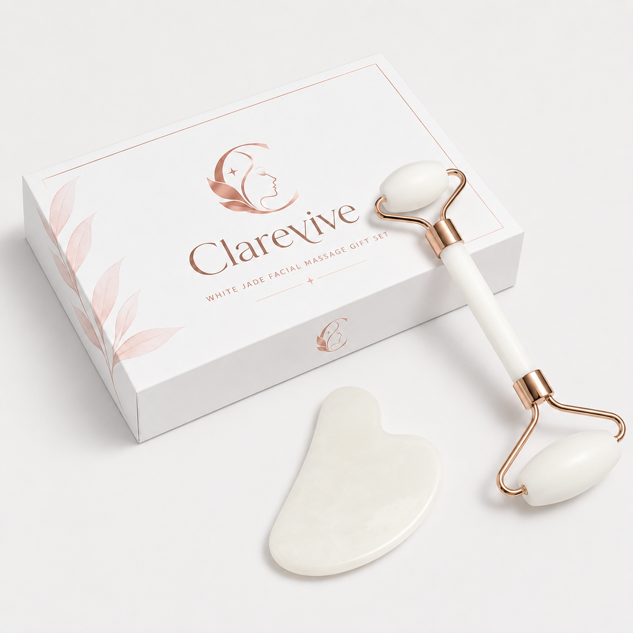 Clarevive Natural Stone Gua Sha & Facial Roller Set