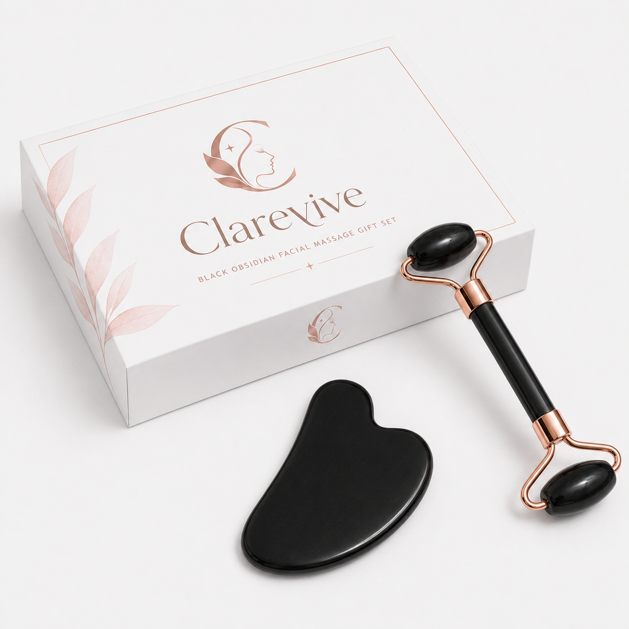 Clarevive Natural Stone Gua Sha & Facial Roller Set