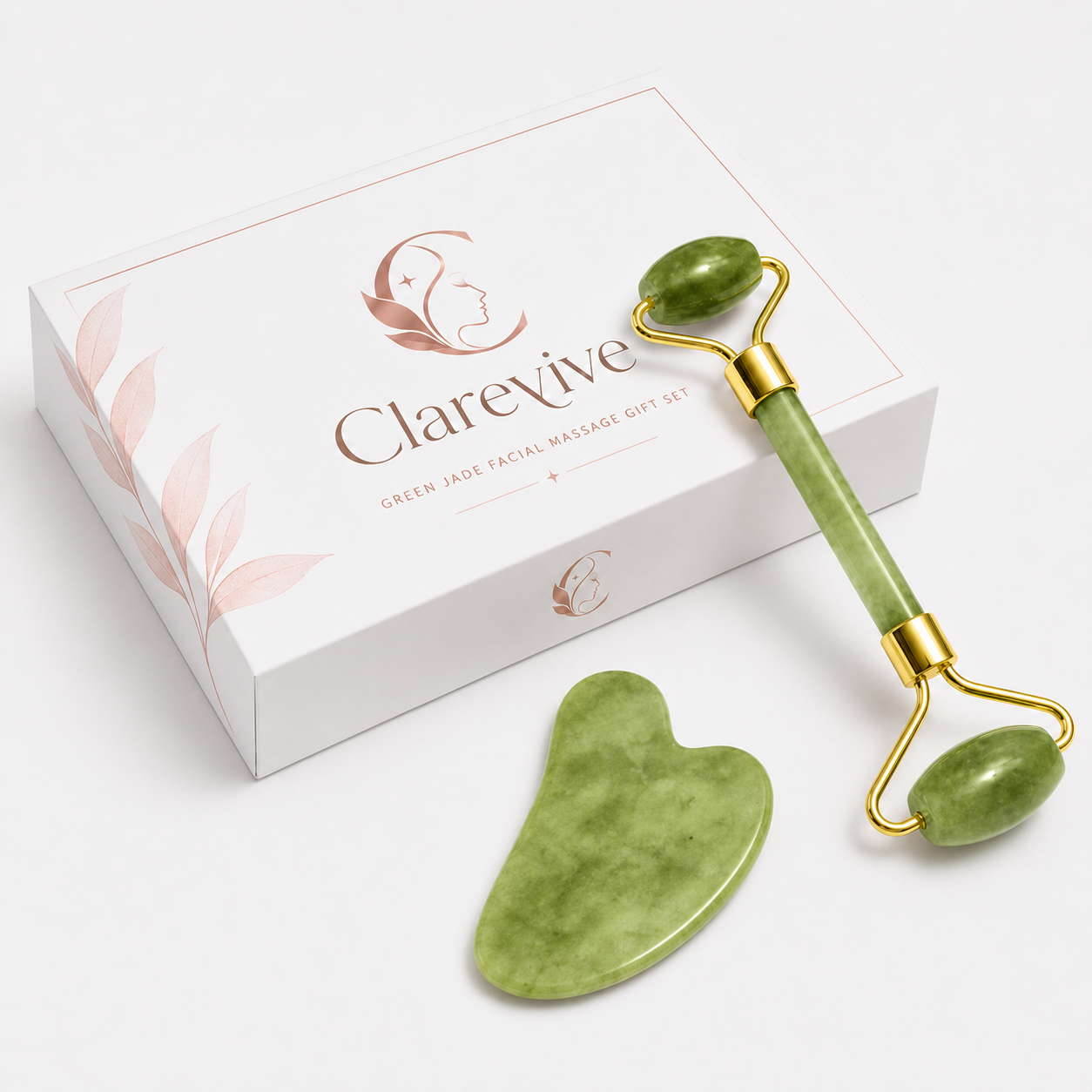 Clarevive Natural Stone Gua Sha & Facial Roller Set