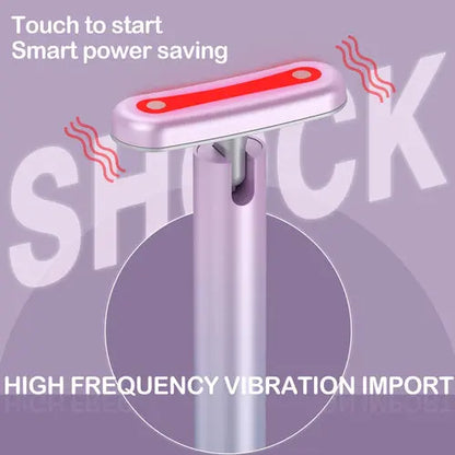 Purple sculpting wand with red light bar on handle, top view