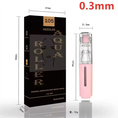 0.3mm micro infusion roller applicator pen with clear needle head and pink body
