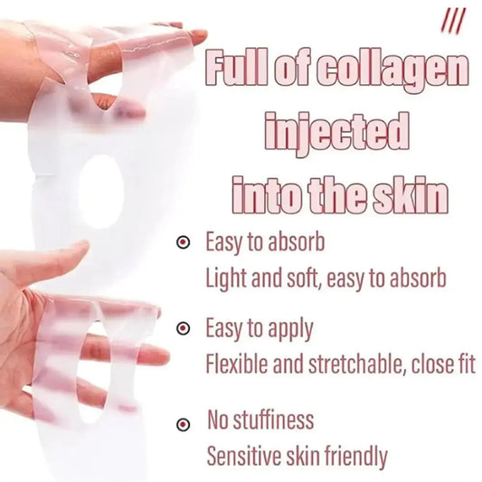 Pink hydrogel facial mask sheet packs, clear essence application and easy absorption design.