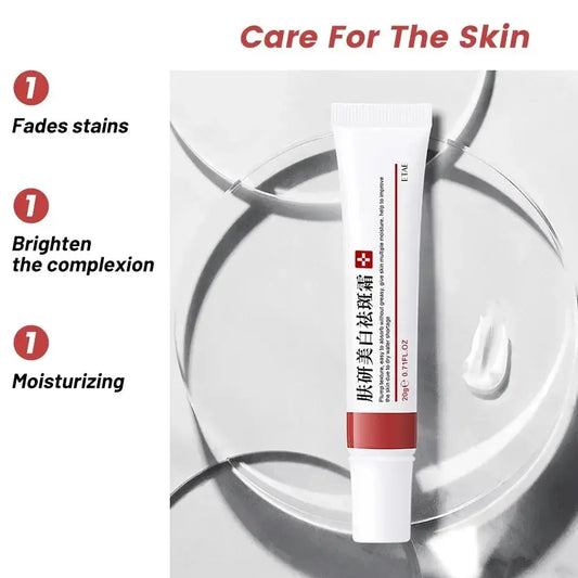 Freckle whitening cream tube with white cap and red label, 20g/0.7oz