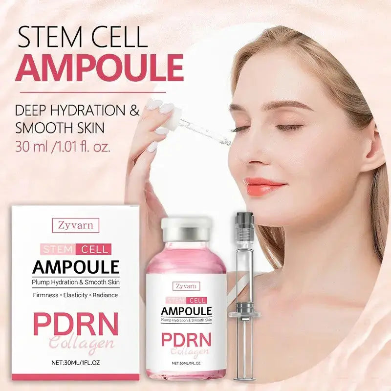Pink stem cell ampoule serum bottle with silver pump applicator