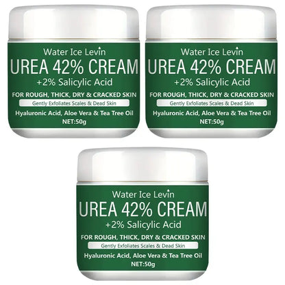 Urea 42% cream with 2% salicylic acid foot and hand moisturizer, 3 jars with green labels