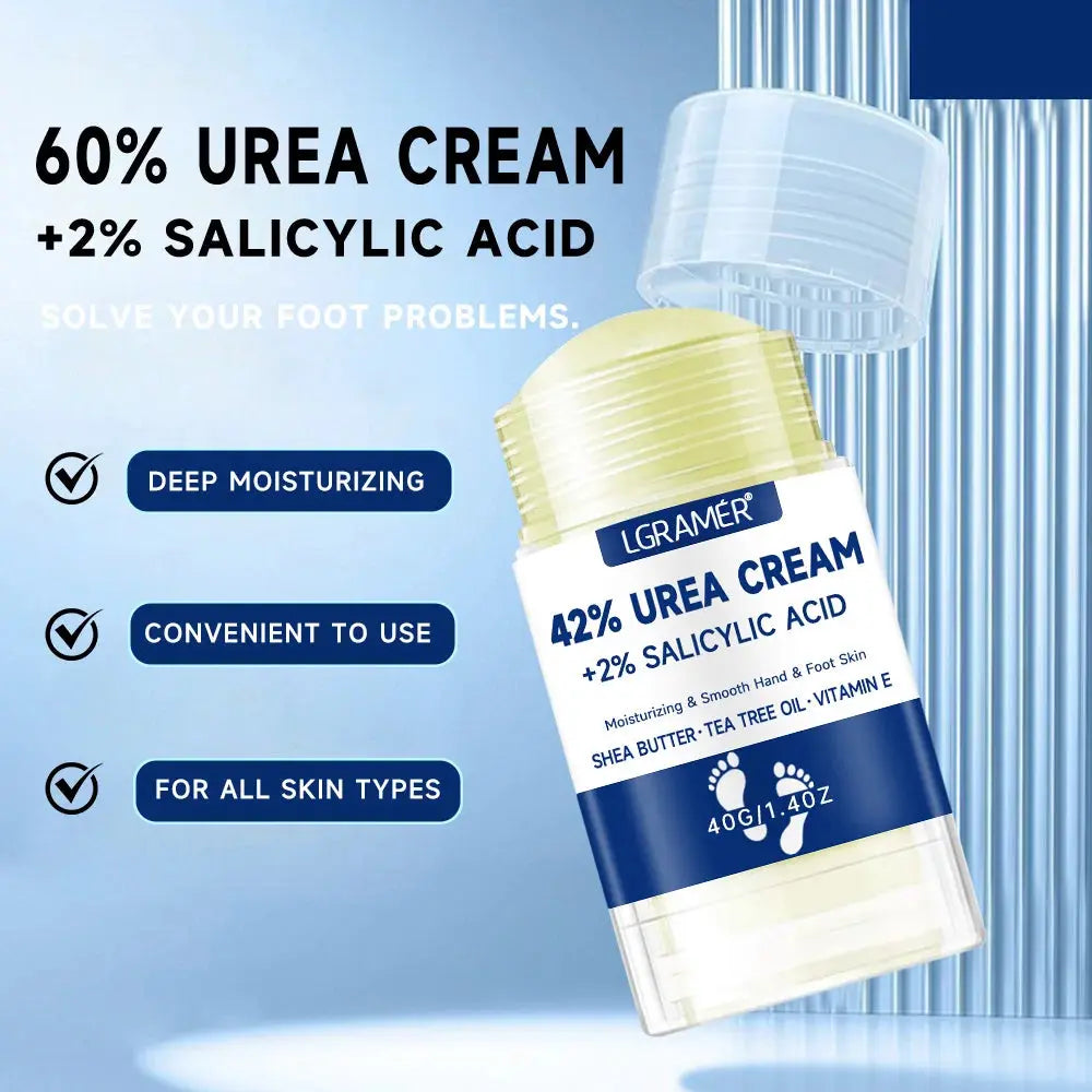 LGRAMER 42% urea + 2% salicylic acid foot cream bottle with blue label