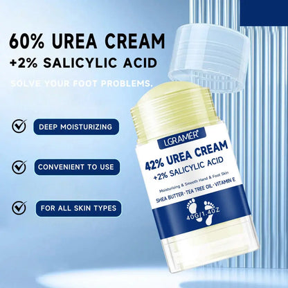 LGRAMER 42% urea + 2% salicylic acid foot cream bottle with blue label