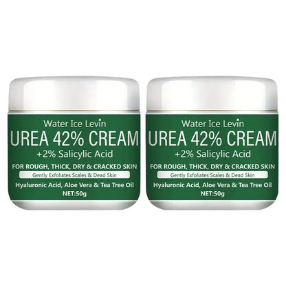 Urea 42% cream with 2% salicylic acid foot and hand moisturizer, 2 jars with green labels