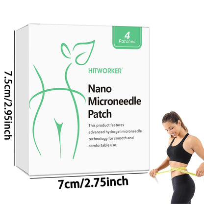 Box of nano microneedle patches with 4 count label and size markings