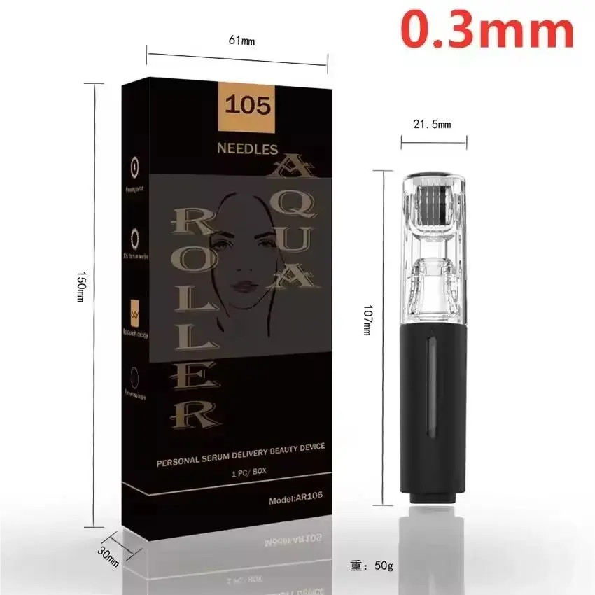 Black micro-infusion roller applicator with clear roller head and black body