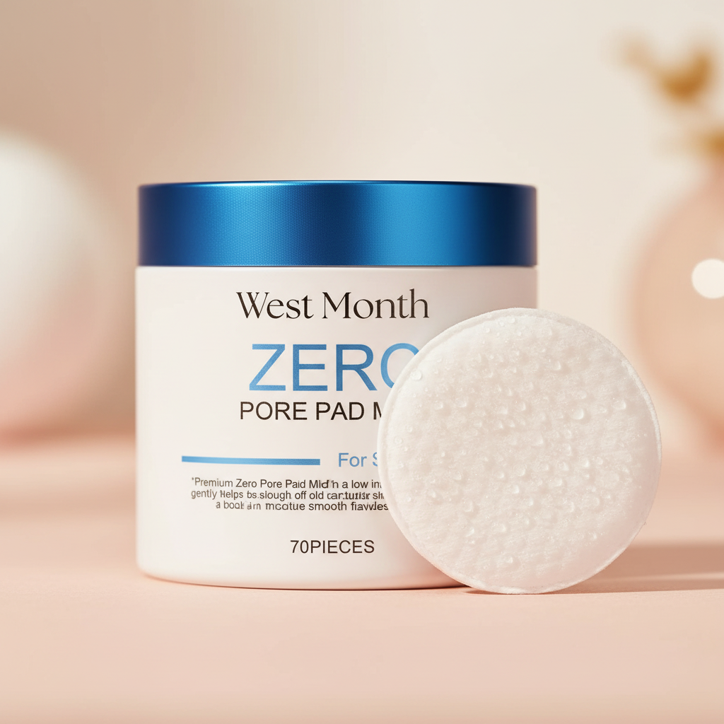 ZERO pore mild toner pads jar with a single white round pad in front.